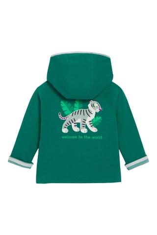 Sweat réversible à capuche - Vert et blanc - Obaïbi