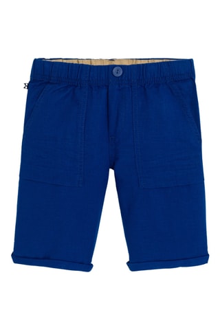 Bermuda en lin - Bleu roi - Okaïdi