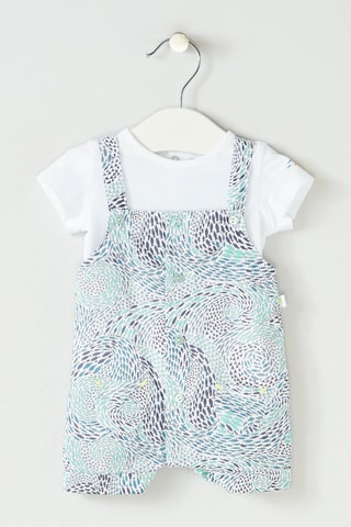 Combinaison et t-shirt - Blanc et turquoise - Absorba
