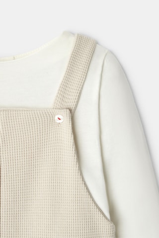 T-shirt et salopette - Beige et blanc - Catimini