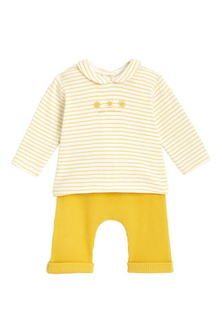 Pull et pantalon - Jaune et blanc - Absorba