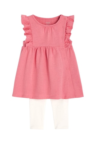 Robe et legging Vieux rose et blanc - Obaïbi