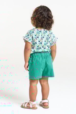 T-shirt et short - Vert et corail - Obaïbi