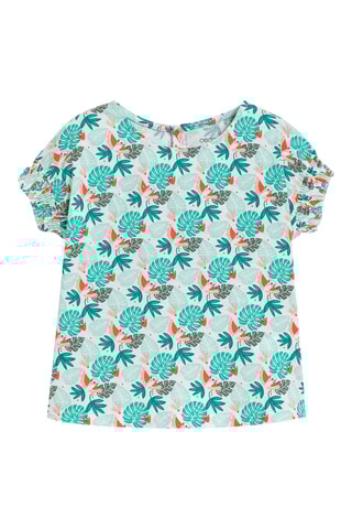 T-shirt et short - Vert et corail - Obaïbi