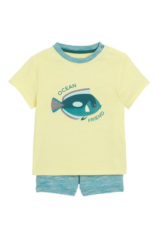 T-shirt et short - Vert et jaune - Obaïbi