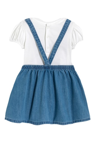 T-shirt et jupe en jean - Blanc et bleu - Obaïbi
