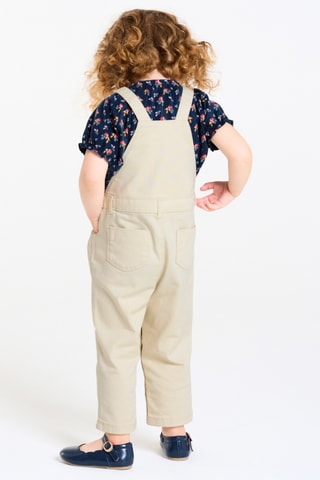 T-shirt et salopette - Beige et bleu marine - Obaïbi