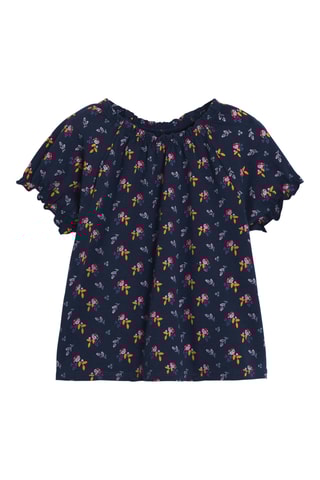 T-shirt et salopette - Beige et bleu marine - Obaïbi
