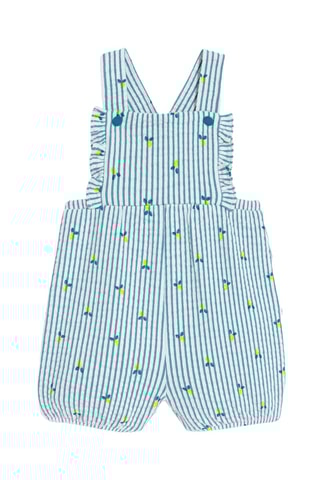 Body et salopette - Blanc et bleu canard - Obaïbi