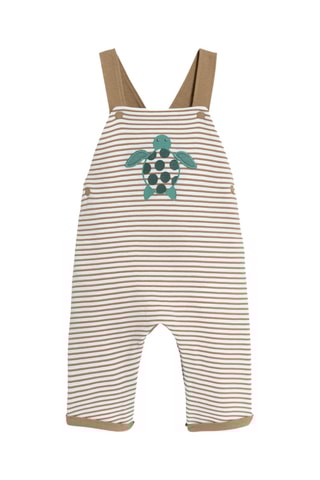 Body-polo et salopette - Blanc et taupe - Obaïbi