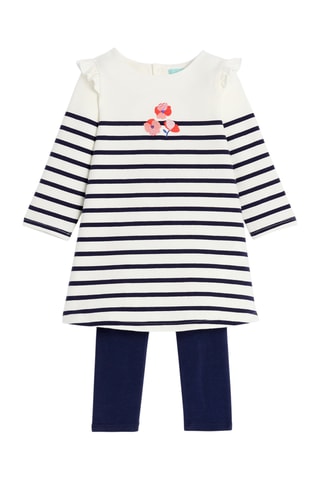 Robe et legging - Blanc et bleu marine - Obaïbi