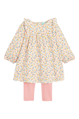 Robe et legging - Blanc et rose - Obaïbi