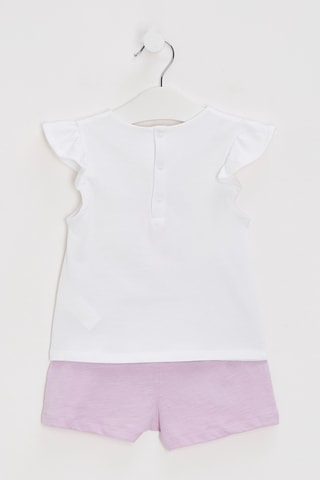 T-shirt et short - Blanc et violet - Obaïbi