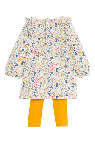 Robe et legging - Blanc et moutarde - Obaïbi