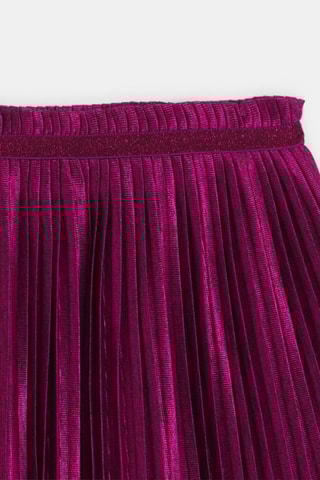 Jupe plissée en velours - Fuchsia - Okaïdi