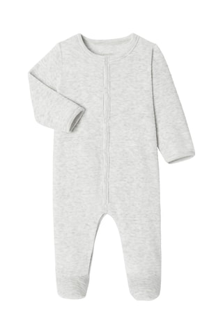 Grenouillère en velours - Gris clair chiné - Absorba
