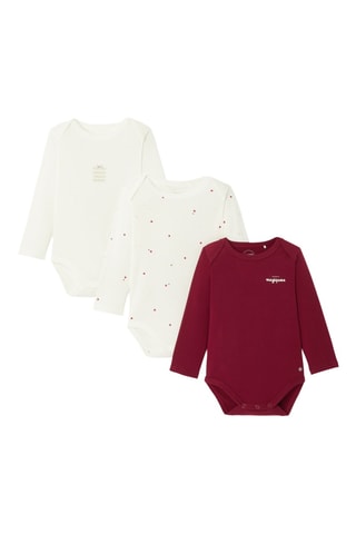 3 bodys - Blanc et bordeaux - Catimini