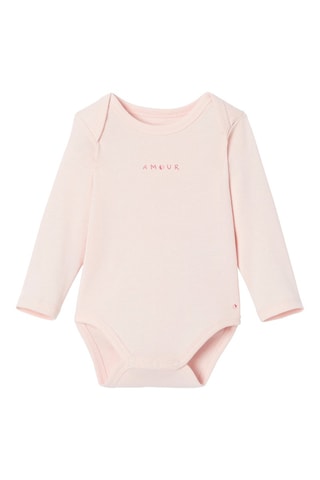 3 bodys - Rose poudré et blanc - Absorba