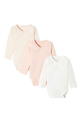 3 bodys - Rose poudré et beige - Absorba