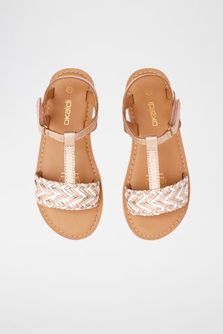 Sandales en cuir - Doré rose et blanc - Okaïdi