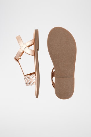 Sandales en cuir - Doré rose et blanc - Okaïdi