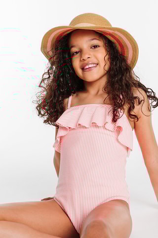 Maillot 1 pièce Rose et blanc - Okaïdi