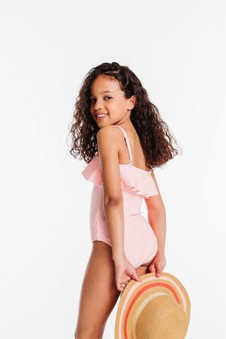 Maillot 1 pièce Rose et blanc - Okaïdi