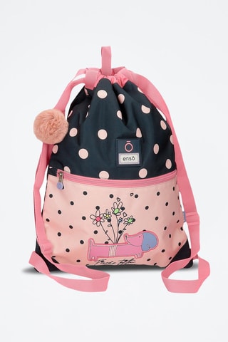 Sac de gym Friends Together Bleu foncé et rose