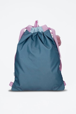 Sac de gym We Love Flowers Bleu et rose pâle