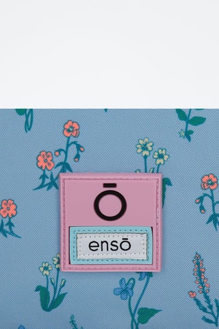 Sac de gym We Love Flowers Bleu et rose pâle