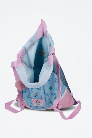 Sac de gym We Love Flowers Bleu et rose pâle