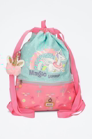 Sac de gym Magic Summer - Turquoise et rose