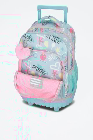 Sac à dos à roulettes Little Urban Queen - Bleu et rose