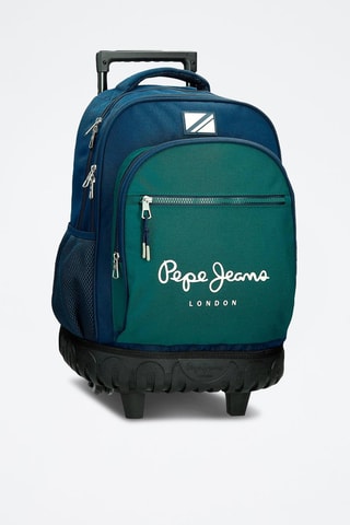 Sac à dos à roulettes Ben - Vert et bleu marine 