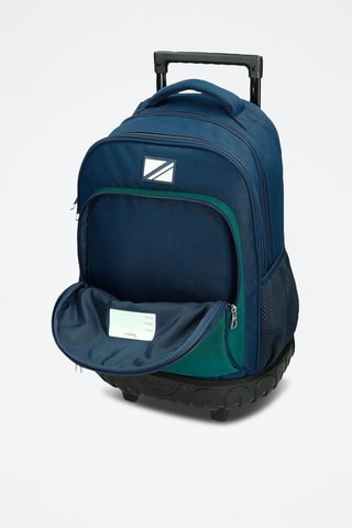 Sac à dos à roulettes Ben - Vert et bleu marine 