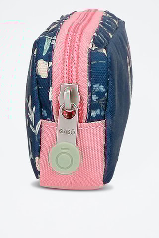 Trousse Ciao Bella - Bleu marine et rose