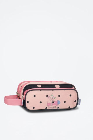 Trousse Friends together Bleu foncé et rose