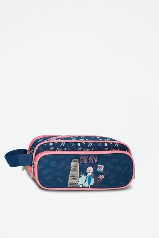 Trousse Ciao Bella - Bleu marine et rose