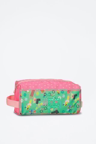 Trousse de toilette Garden Party - Vert et rose