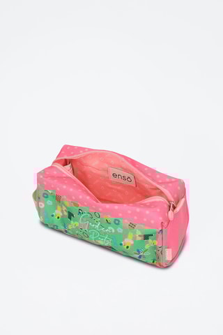 Trousse de toilette Garden Party - Vert et rose