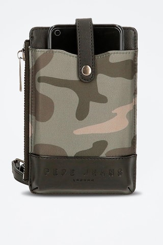 Sac bandoulière pour téléphone portable Nicole - Kaki et noir