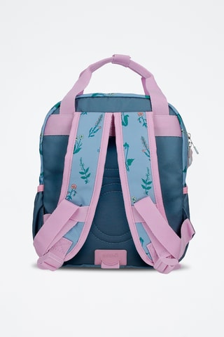 Sac à dos We Love Flowers - Rose et bleu pétrole