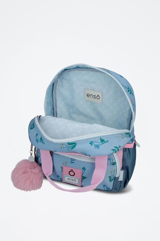 Sac à dos We Love Flowers - Rose et bleu pétrole