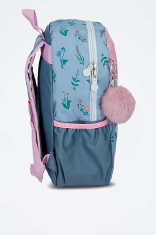 Sac à dos We Love Flowers - Rose et bleu pétrole