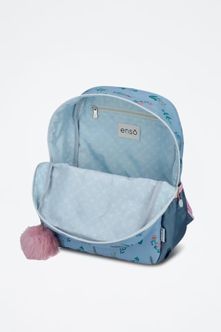 Sac à dos We Love Flowers - Rose et bleu pétrole
