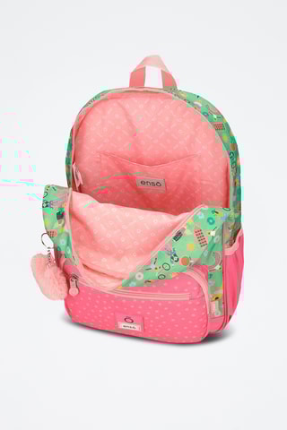 Sac à dos Garden party - Vert et rose