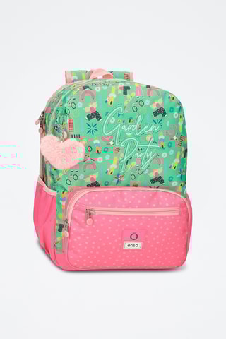 Sac à dos Garden party - Vert et rose