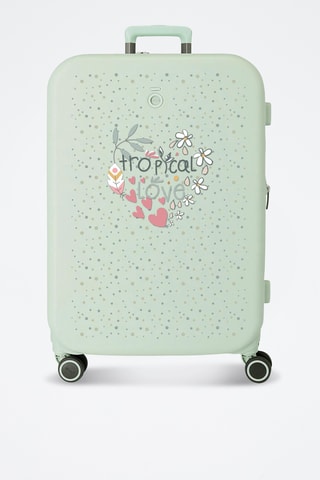 Valise grand volume Tropical Love - Vert clair - 70 cm
