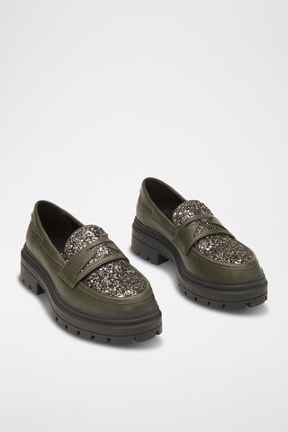 Mocassins plateformes - Kaki 