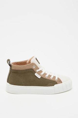 Baskets montantes Kaki et blanc